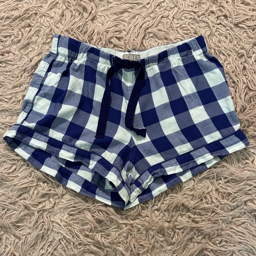 J. Crew Checked Brushed Cotton Pajama Shorts